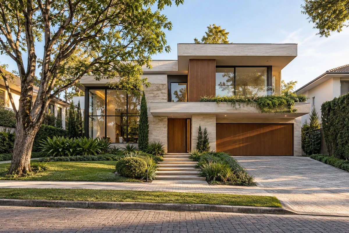 Casa contemporânea em bairro residencial
